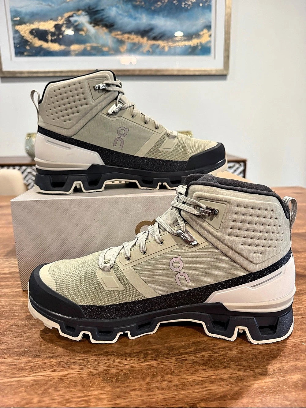 On Cloudrock 2 WP Hiking Boots in Chalk/Eclipse-BNIB Size 10M/11.5W Standard Fit